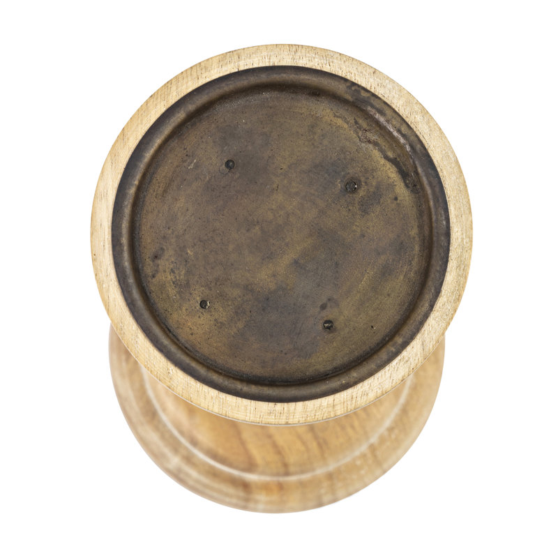 Natural Wood Hurricane Candle Holders Set of 5
