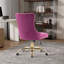 Chaise de bureau Furniture, fauteuil de bureau capitonné moderne en velours avec base en métal doré-879119217-879119218