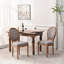 Ensemble de 2 chaises de salle à manger avec dossier rond, chaise d'appoint rembourrée et chaises d'appoint