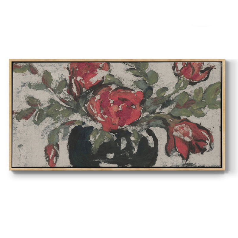 Botanical Series-CECXCIV- Toile tendue avec châssis tendue, prête à être accrochée, H 21 po x l 41 po, Naturel
