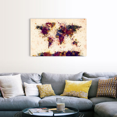 " World Map Paint Splashes " by Michael Tompsett
