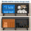 Armoire de rangement 51 po avec prises de courant et lumière DEL, table basse en bois, garde-manger autoportant avec tiroirs-129466435