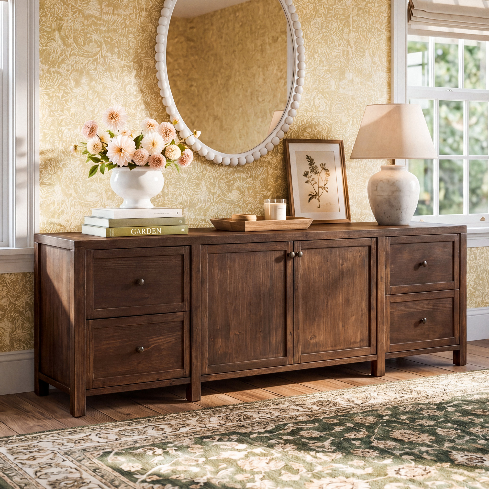 Hynes 92" TV Stand, Dark Brown