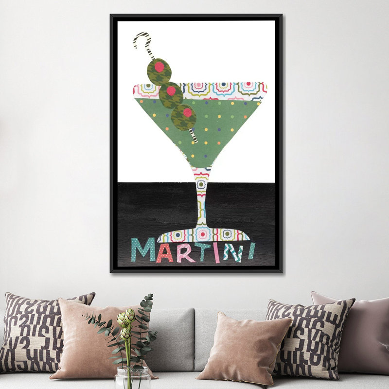 « mix me a drink ii », impression sur toile, H 60 po x l 40po x P 1,5 po, Toile avec cadre noir