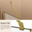 43"w X 58"h Frameless Folding Bathtub Door, 1/4" (6mm) Tempered Glass With Safety Corners, 90° Pivot Opening, Fixed And Movable Panels, Reversible Installation, Waterproof Design, Brushed Gold-124971405