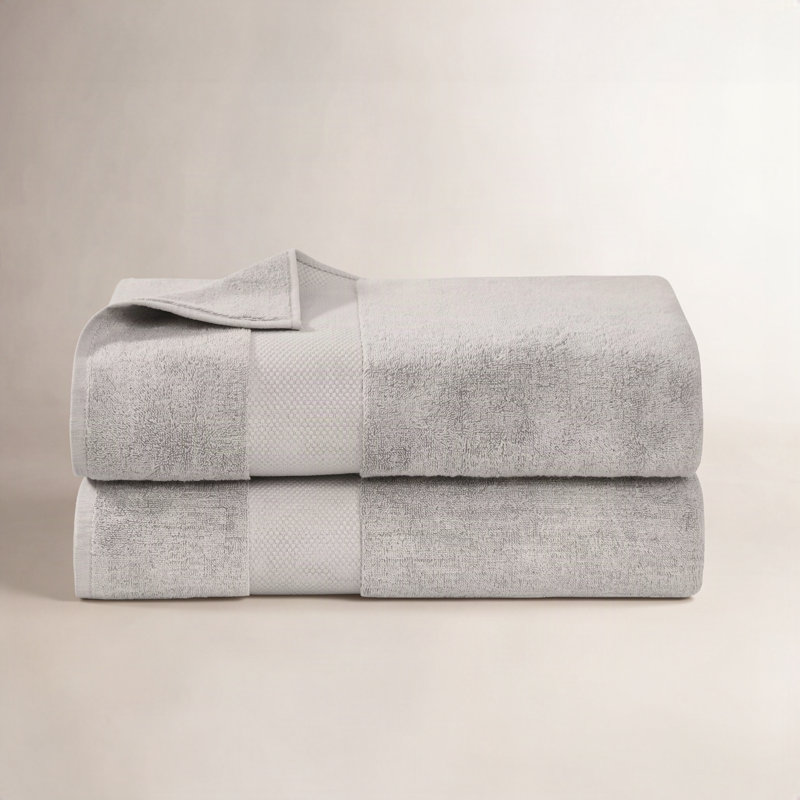 Ali 100% Turkish Cotton 2 Piece Bath Sheet, Gray