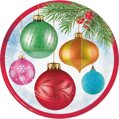 Christmas Holly Paper Plates, 24 ct