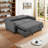 Firm Square Arms Sleeper Sofa 3 in 1 Convertible Sleeper Sofa Bed with Pull Out Bed-1544203759-1598630482