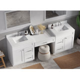 91'' Double Bathroom Vanity with Quartz Top