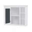 Armoire de rangement murale avec miroir, 6 tablettes ouvertes, conception moderne pour plus d'espace et d'intimité-1561169239