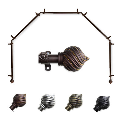 Tringle à rideaux simple réglable 0,81 po Amiya
