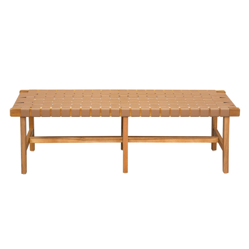 Élégant banc de chambre en bois d'acacia