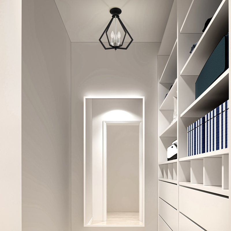 Luminaire suspendu géométrique 2 lumières Buckeys, Noir / Nickel brossé