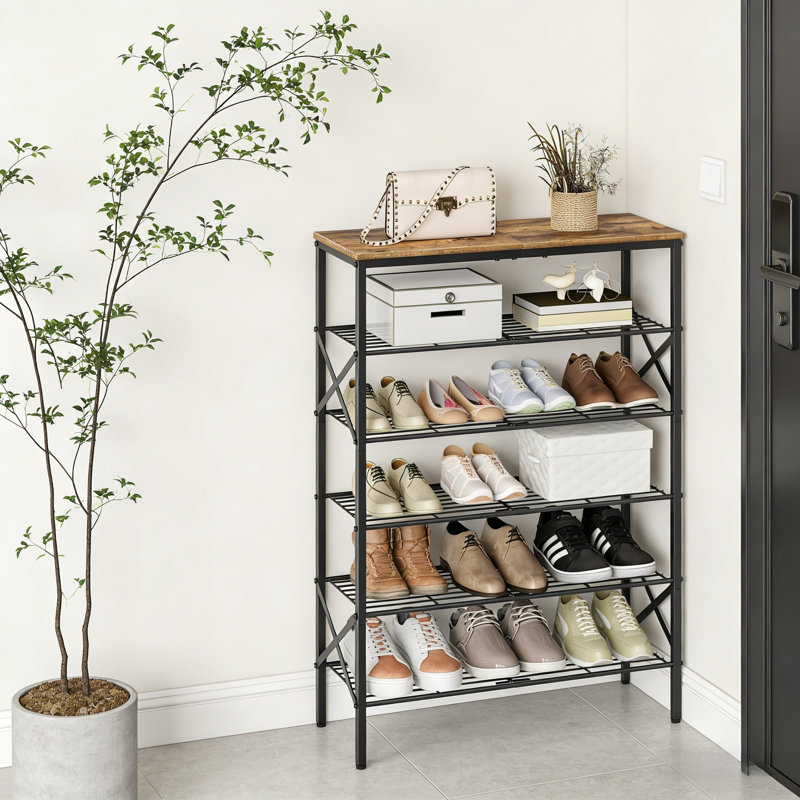 Large-Capacity Industrial Style Shoe Rack