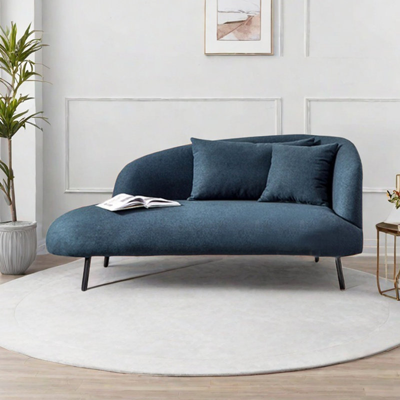 Chaises longues ergonomiques en métal avec pieds confortables, Orienté à droite, Bleu très foncé
