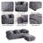 Upholstered 86.6 " Sofa & Chaise with Ottoman-96428296