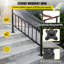 Rambarde d'escalier extérieure, compatible avec les escaliers de 1 à 5 marches, style transitionnel, en fer forgé, réglable, avec barrière, pour marches en béton, trousse d'installation incluse, noir mat