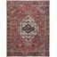 Tapis oriental en polyester tissé à la machine en rouge / noir-87897498