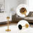 Glass Hurricane Candle Holders Set Of 3 With Gold Metal Base, Tiered Taper Candle Stick Holders For Elegant Dining Table Centerpiece, Wedding, Christmas And Home Decor-89220523-89220516
