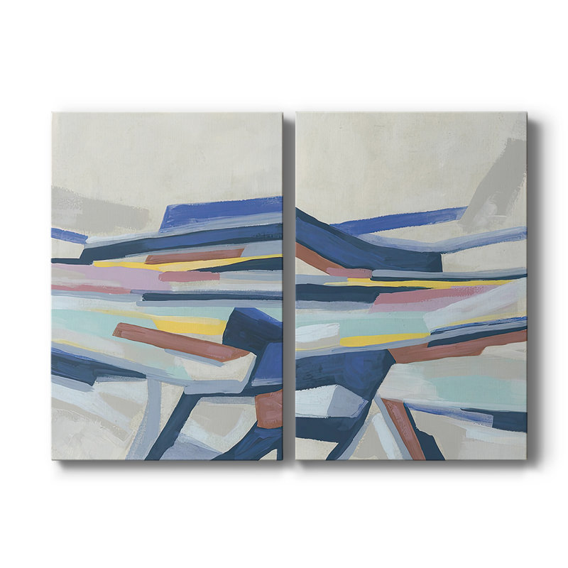 Blue Tectonic Movement I-Premium Gallery Wrapped Canvas -Ready to Hang