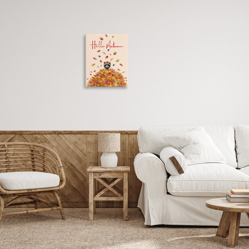 «Hello Autumn Raccoon», conception par Elizabeth Tyndall, H 20 po x l 16 po