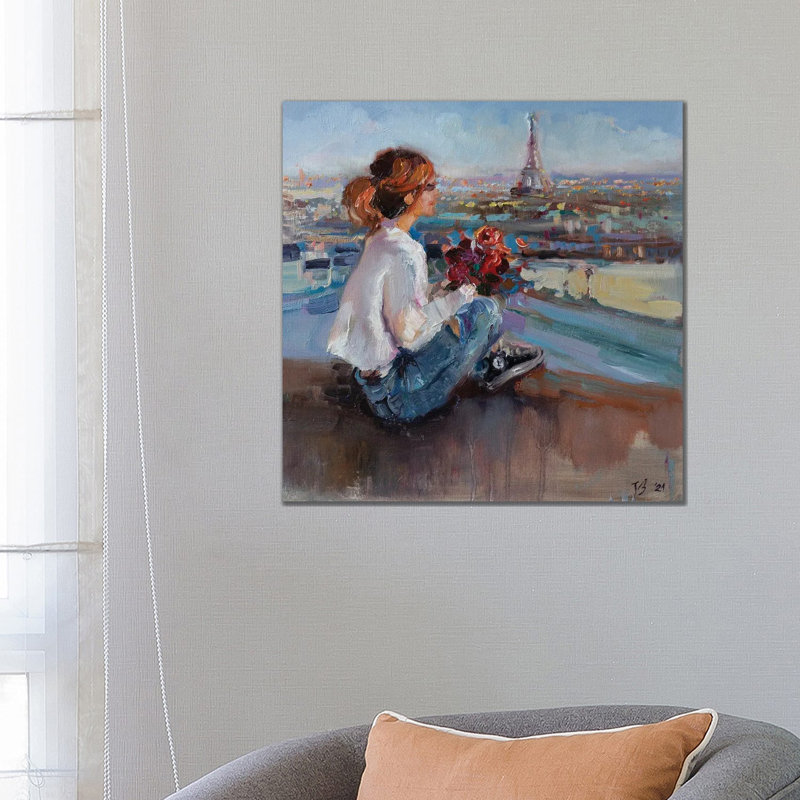On The Parisian Rooftops by Katharina Valeeva - Wrapped Canvas Painting, 66.04 cm H x 66.04 cm W x 1.91 cm D