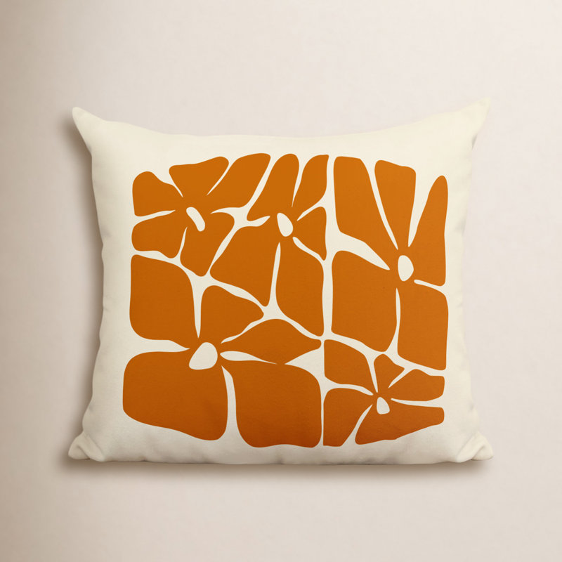 Housse et insert de coussin décoratif en polyester, L 17 po x H 17 po, Orange
