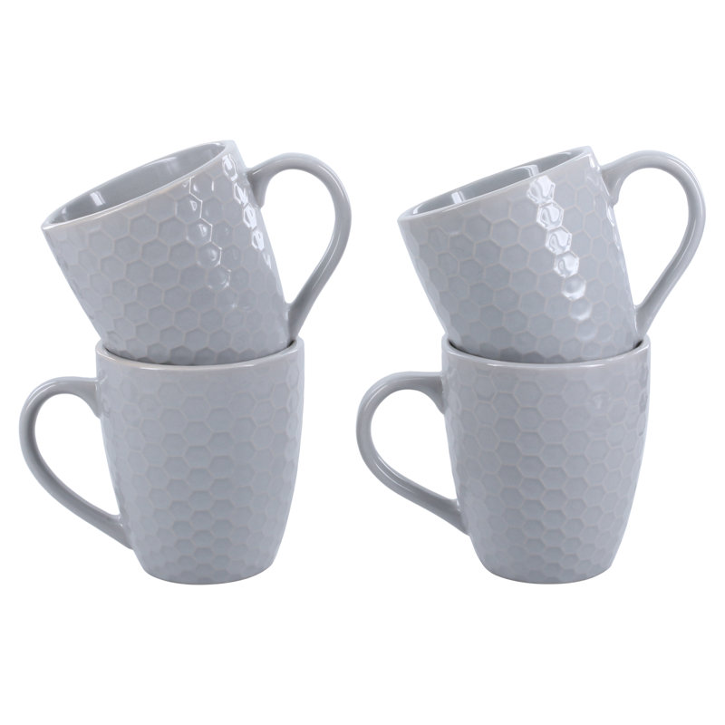 BIA Cordon Bleu Set Of 4, Honeycomb Mugs, Gray