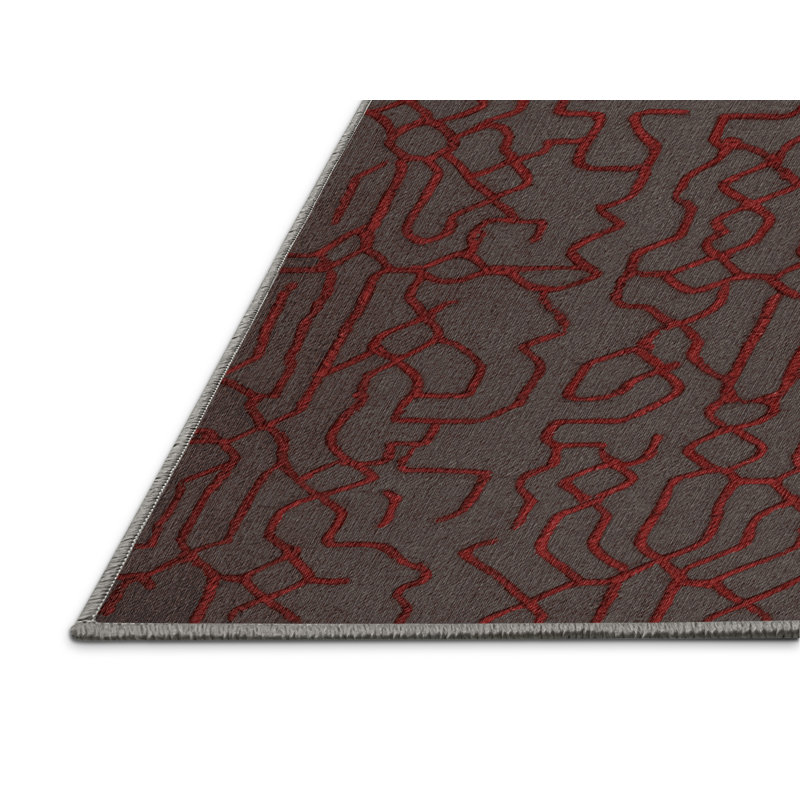 Machine Washable Trellis Gray Area Rug