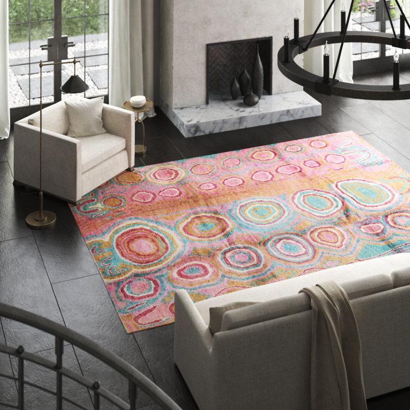 Hand-Knotted High-Quality Pink Area Rug
