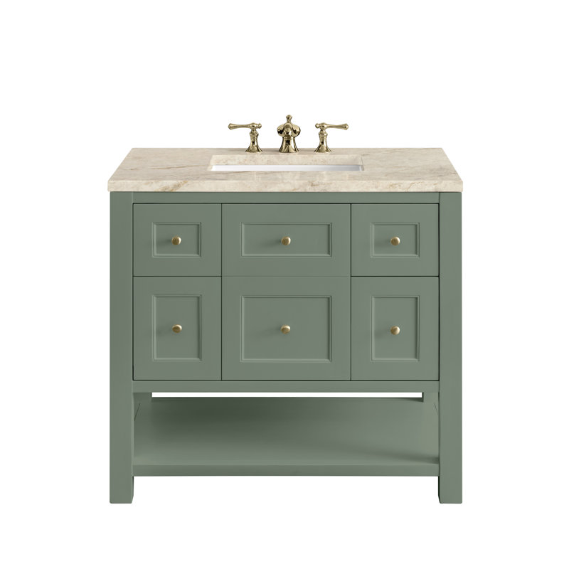 Breckenridge 36'' W Single Vanity, Smokey Celadon, 8" Widespread, Tajnar Eclos