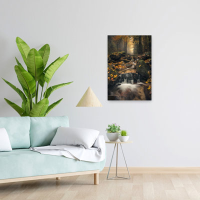 «Dreamy Autumn Abstract Contemporary Forest Landscape», reproduction d'art mural