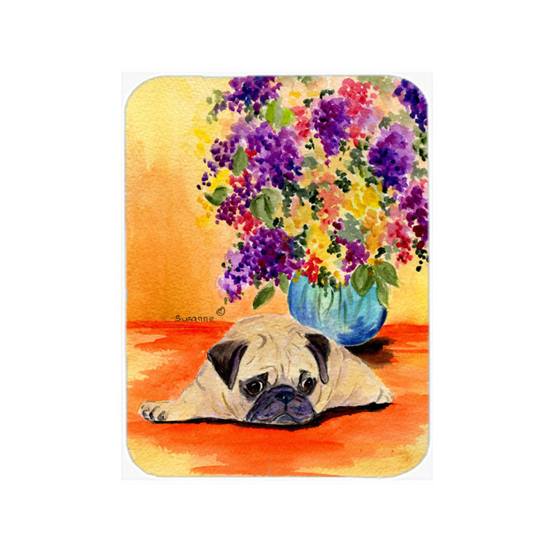Caroline's Treasures Pug Glass Cutting Board