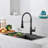Pull Down Single Handle Kitchen Faucet with Deck Plate-100865073
