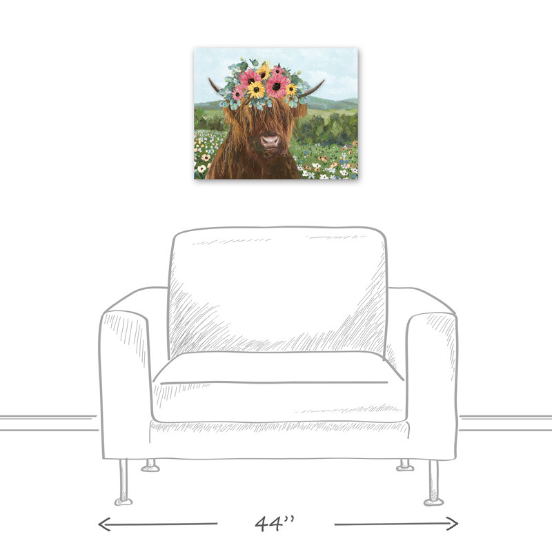 «Hairy Cow Flowers», impression sur toile tendue