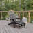 Ayleah Commercial All-Weather HDPE Adirondack Chair with Cup Holder and Pull Out Ottoman-962086457