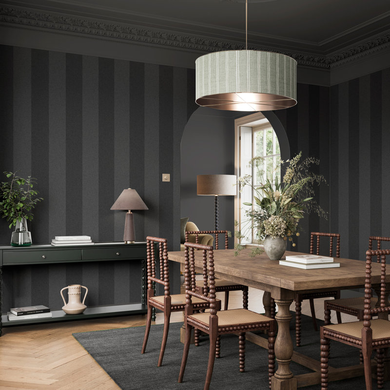 Superfresco Easy Regent Stripe Wallpaper, Black