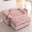 Chaise longue en chenille rembourrée avec dossier réglable, port USB, support pour téléphone et repose-pieds-125006235