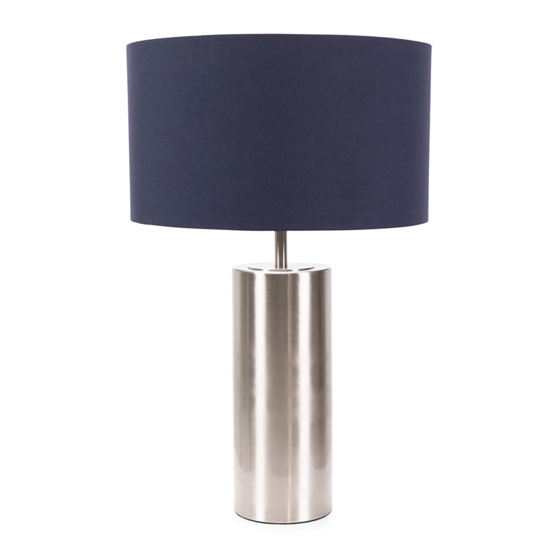 Metal Table Lamp, Navy Blue, Gold