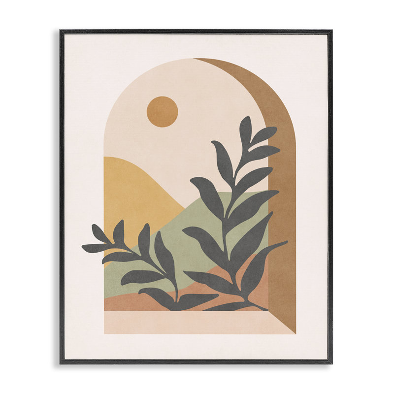 «Soft Boho Window View», art de la giclée encadrée par Nataly White, H 30 po x l 24 po, Giclée encadrée noir minuit