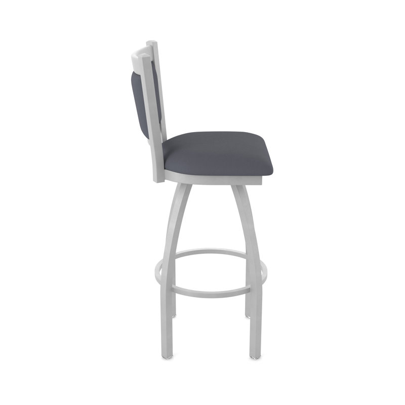 Tabouret pivotant Hadleigh, Tabouret de comptoir (siège d'une hauteur de 25 p, Vinyle - tempête Canter, Nickel anodisé
