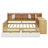 Daybed With Storage Drawers & Bookcase, Corner Bed With Desk & Shelves, Multi-Functional L Shaped Bed With Convertible Headboard-1256424535-1256424528