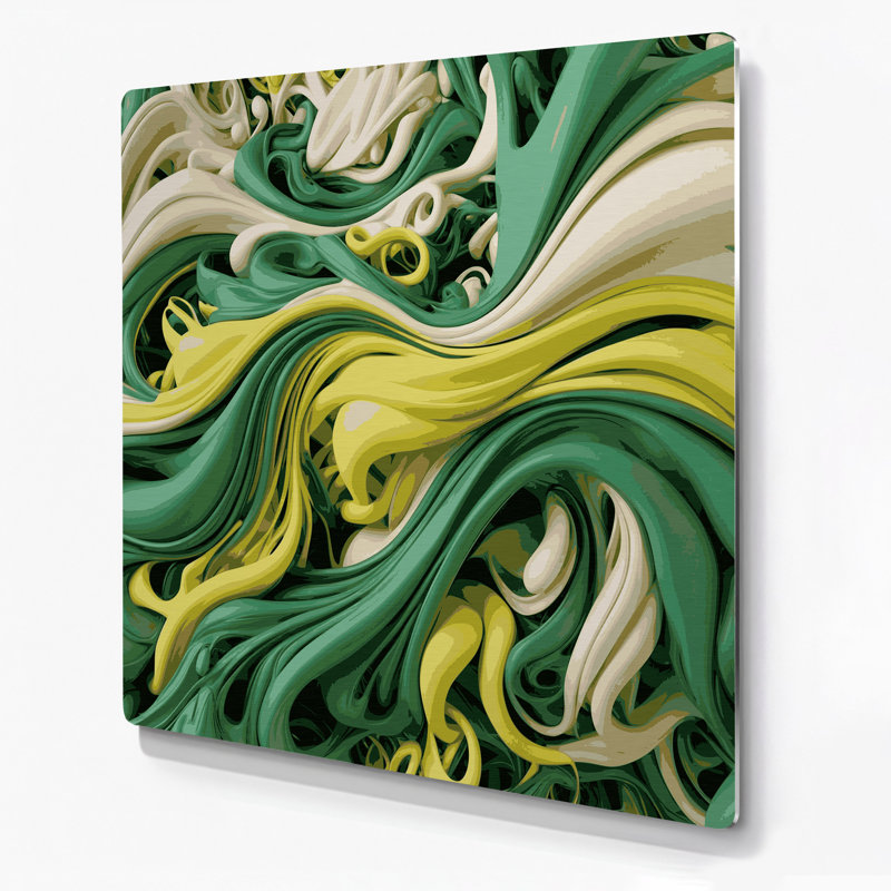 «Biomorphic Abstraction 58», art mural en métal vert, H 12 po x l 12 po