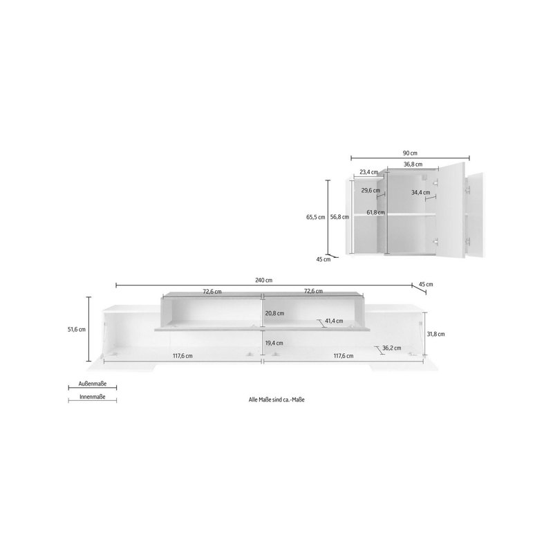 Mialena Rectangle Accent Cabinet, Anthracite/Maple