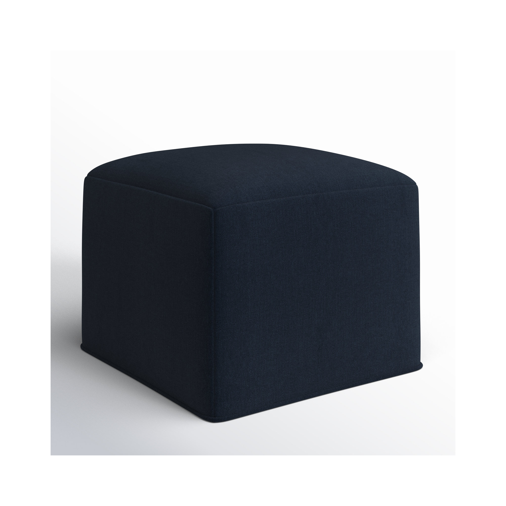 Praia Sunbrella® Upholstered 22" Ottoman, Canvas Navy Sunbrella® Canvas