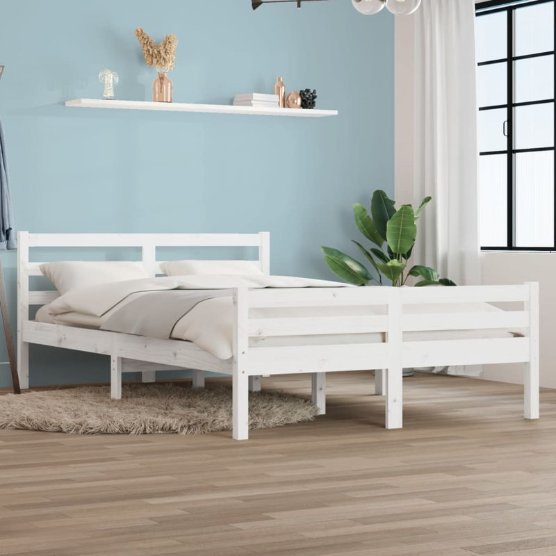 Maxton Solid Wood Bed, Black, 200 x 200cm