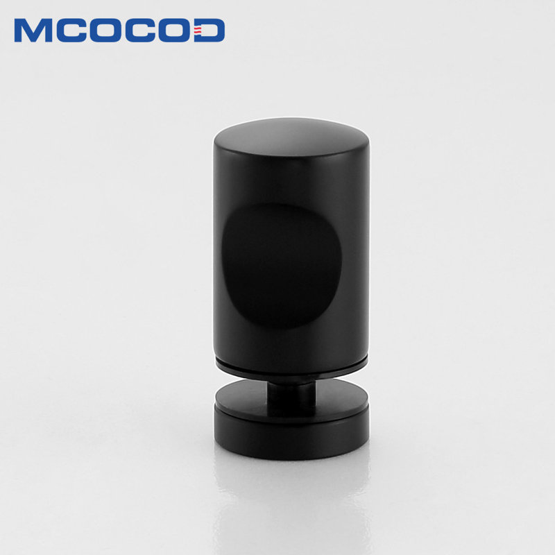 Poignée de porte de douche, poignée en acier inoxydable de 1 po (25 mm) pour verre de 1/4 po à 1/2 po d'épaisseur, Noir mat