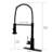 Stainless Steel Kitchen Faucet - Automatic Touchless With Pull-Down Contemporary Black And Silver Finish Smart Motion Sensor Hygienic Convenient For Sinks In Black/Silver