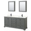 Ensemble de meuble-lavabo double autoportant 80 po avec plateau en quartz Deborah-98208028-98208027-98208033