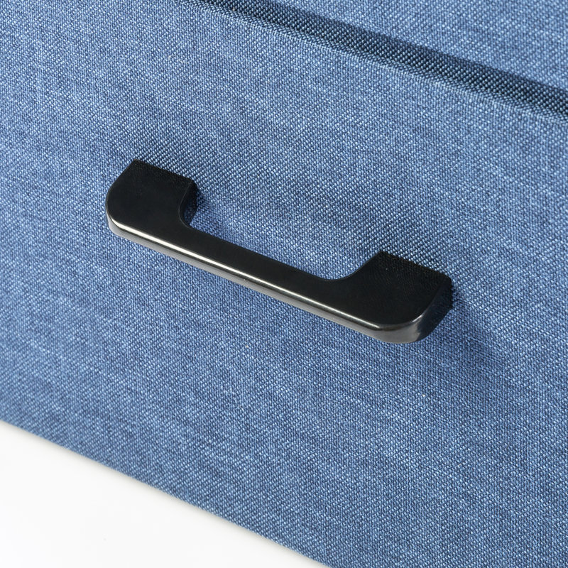 Arhaam Upholstered Ottoman, Jean Blue 100% Polyester